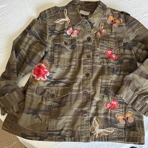 Johnny Was Floral Embroidered Utility Jacket